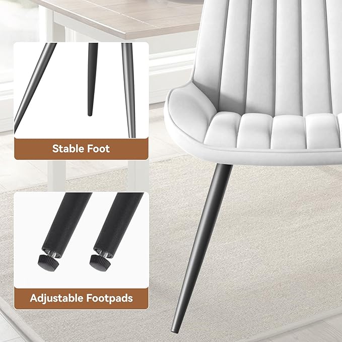Modern Dining Chairs Set of 4,Upholstered Dining Room Chairs with Thick Cushi...