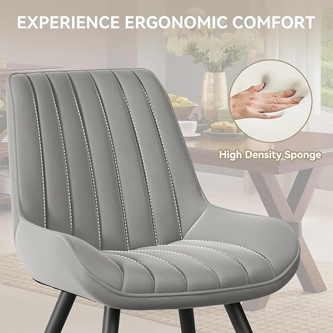 Modern Dining Chairs Set of 4,Upholstered Dining Room Chairs with Thick Cushi...
