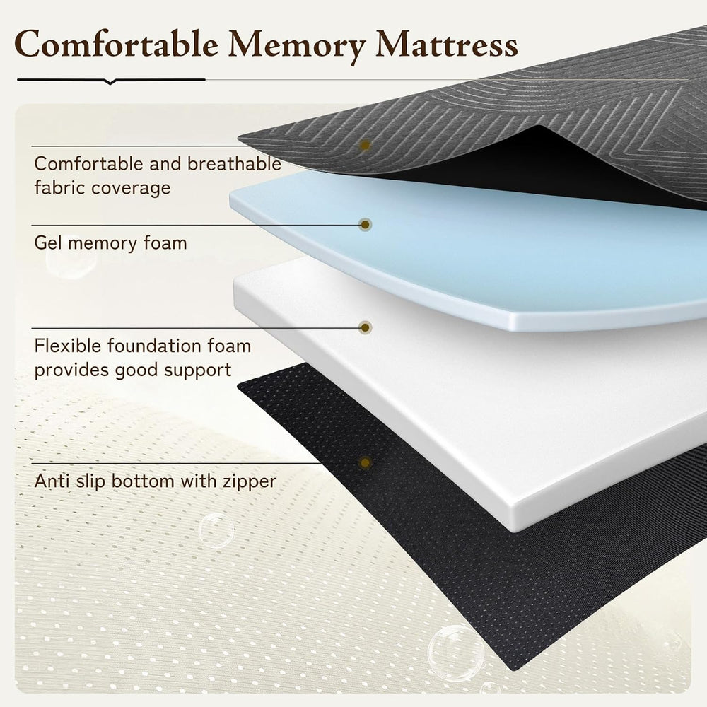 GEMBED Tri Folding Mattress Full Size - 6 Inch Foldable Floor Sofa Bed