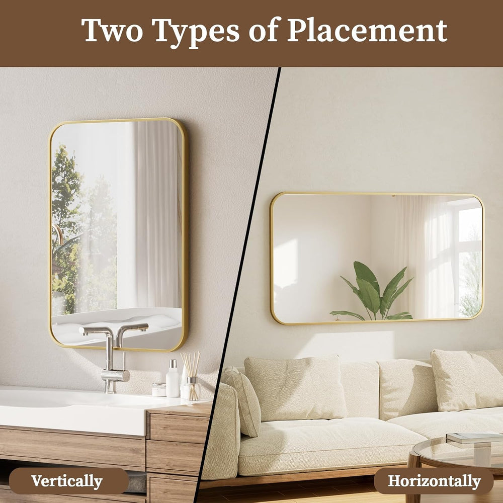 BEAUTYPEAK 20" x 28" Rectangular Aluminum Alloy Frame Wall Mounted ...