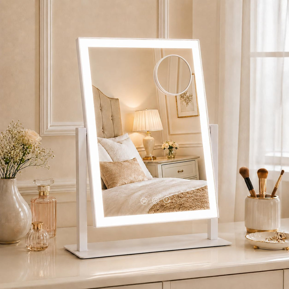 ROLOVE 16"x13" Vanity Mirror with Lights, Three Colors Lighting Mod...