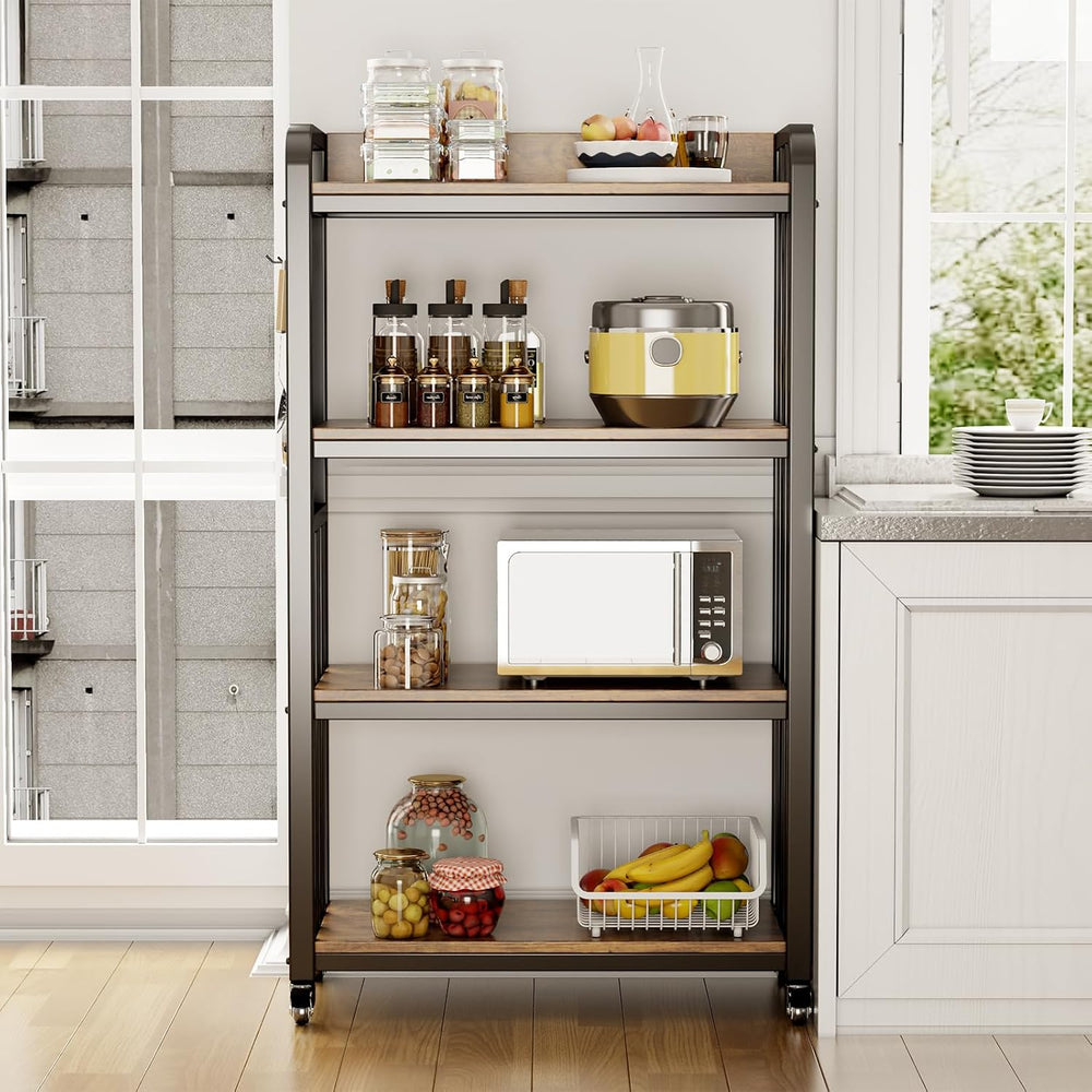 Bakers Rack with Power Outlet,bakers rack with storage,microwave cart | Micro...