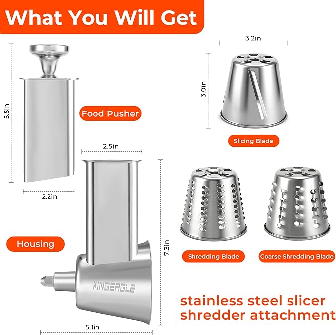 Stainless Steel Slicer Shredder Attachment