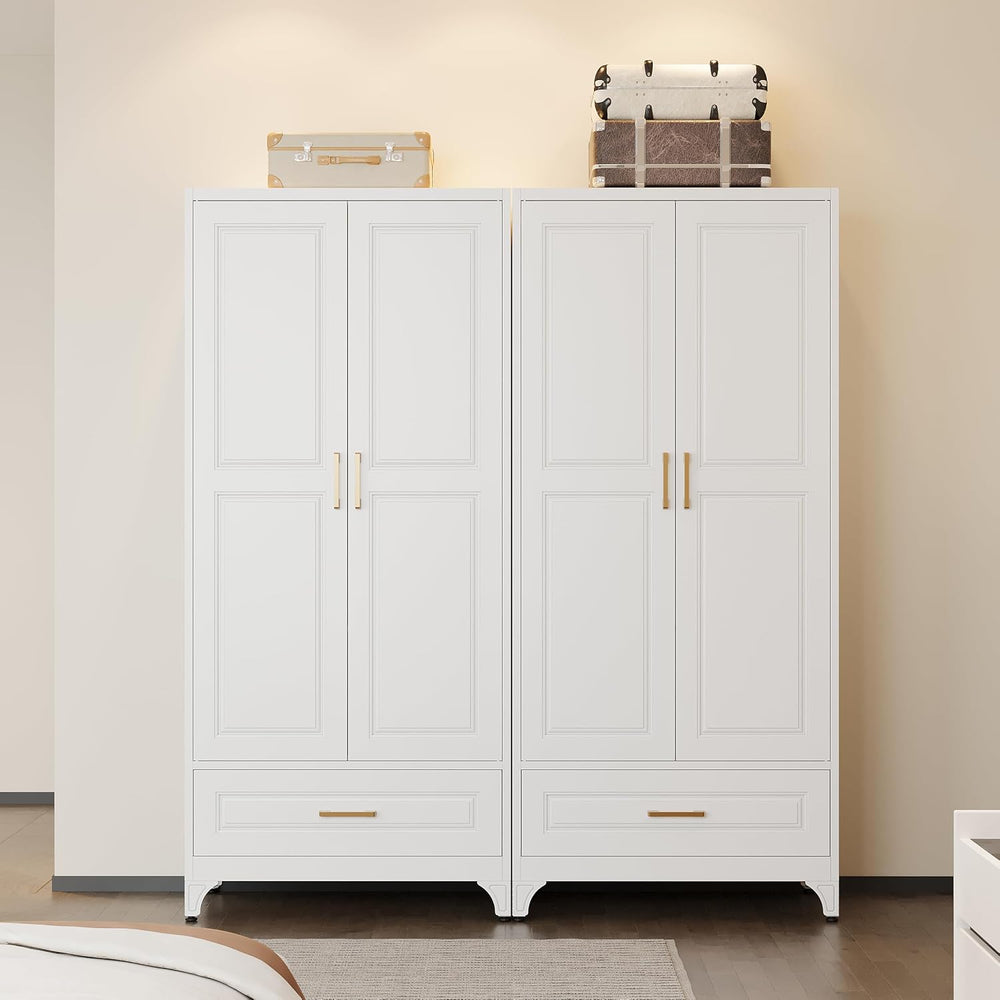 71" Armoire Wardrobe with Drawer and Hanging Rod