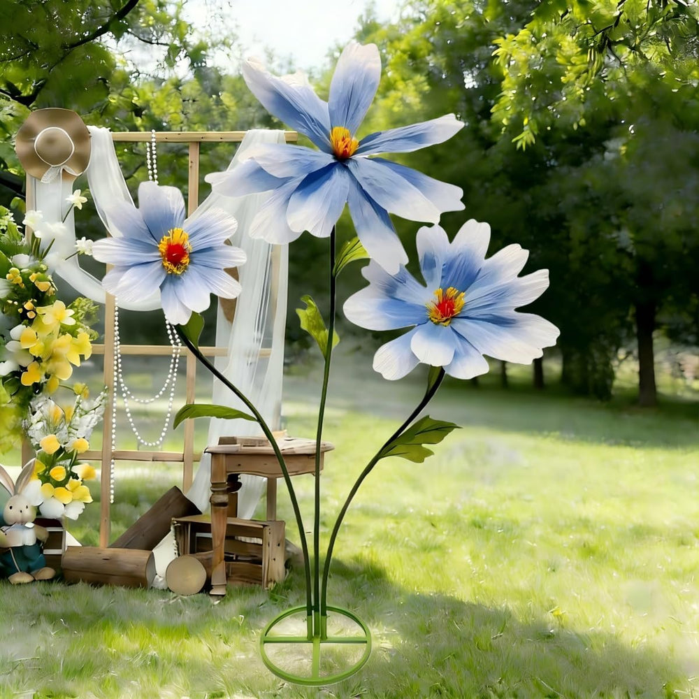Giant Fake Artificial Flowers Decoracion Set - 5.9 Ft Adjustable Waterproof 3...
