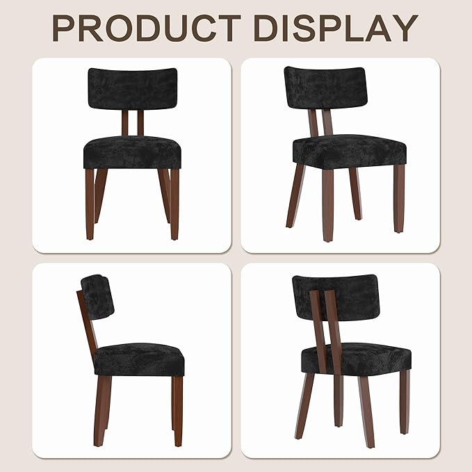 GOTMINSI Mid Century Modern Dining Chairs,Velvet Farmhouse Upholstered Kitche...