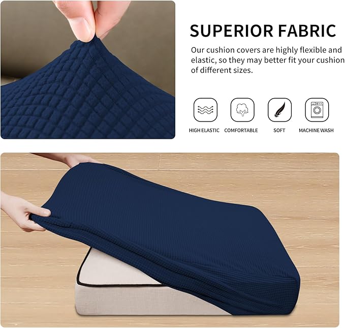 Easy-Going Stretch 3 Pieces Couch Cushion Covers