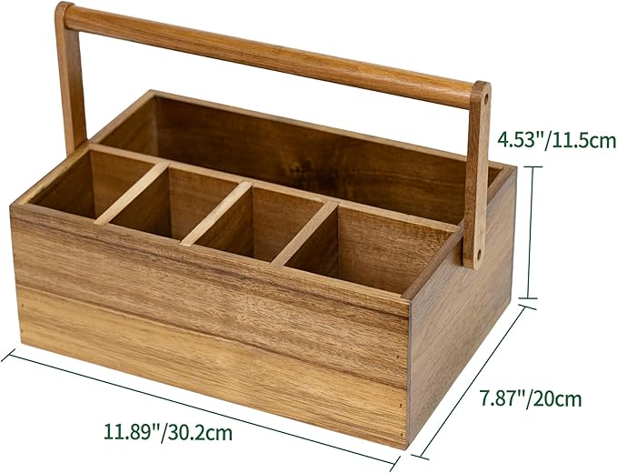 VaeFae Acacia Silverware Caddy