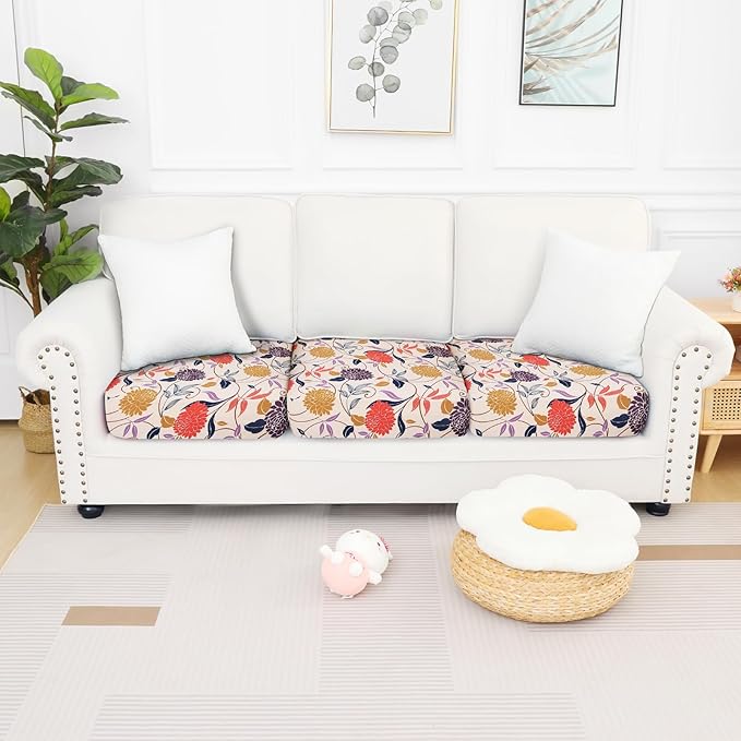 Smiry Printed Couch Cushion Covers, Stretch Soft Couch Covers