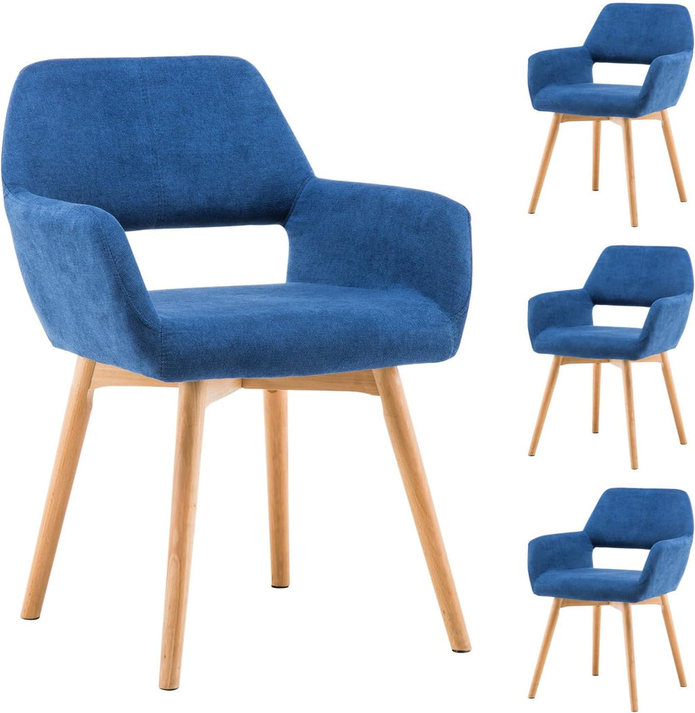 Mid Century Modern Dining Chairs Set of 4 & 2 & 6 Comfy Accent Chair ...