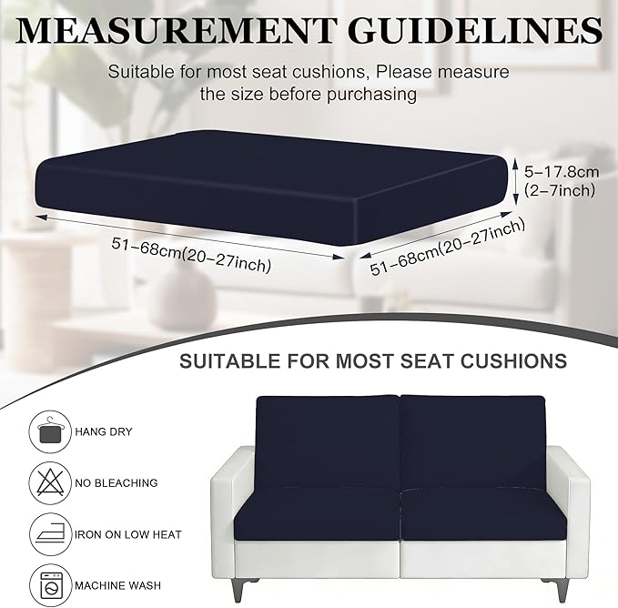 4Pcs Patio Stretch Cushion Covers, Outdoor Sofa Replacement Cover Slipcovers