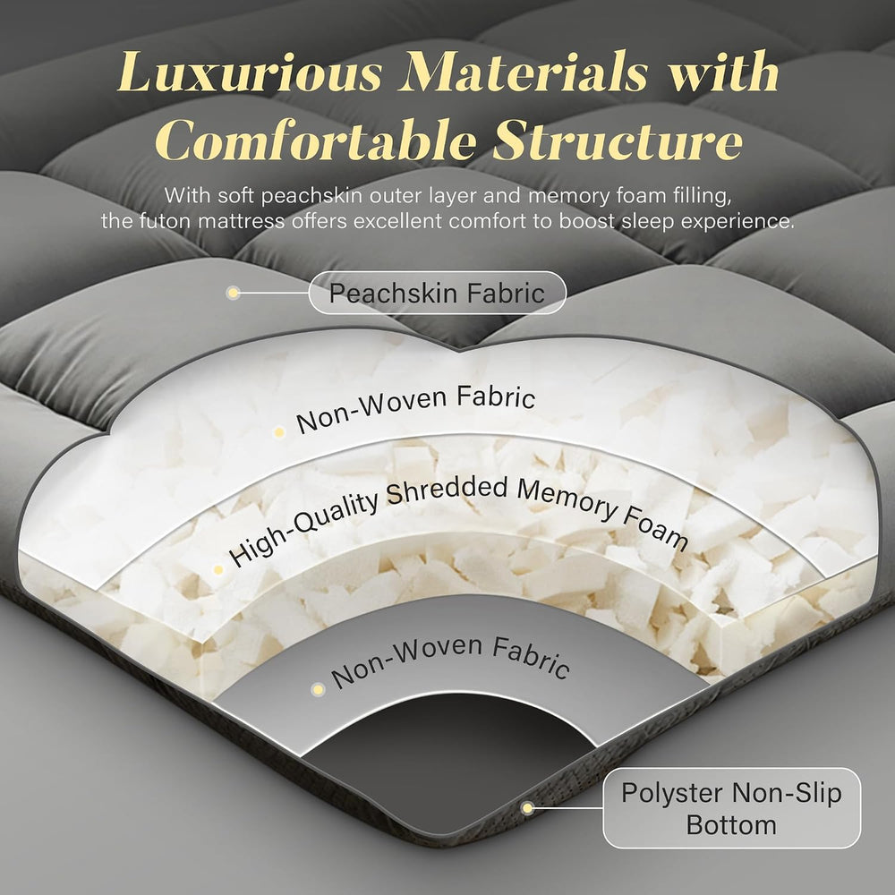 DOWNSTORIA Japanese Floor Mattress, 3 inch Foldable Futon Mattress Tatami Mat...