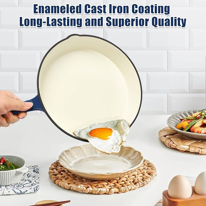 Hisencn Enameled Cast Iron Skillet Set