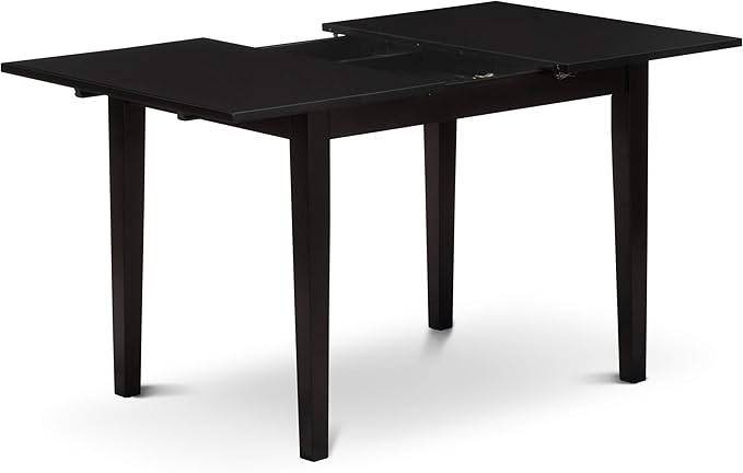 East West Furniture NOFL3-BLK-21 3 Piece Modern Dining Table Set Contains a R...