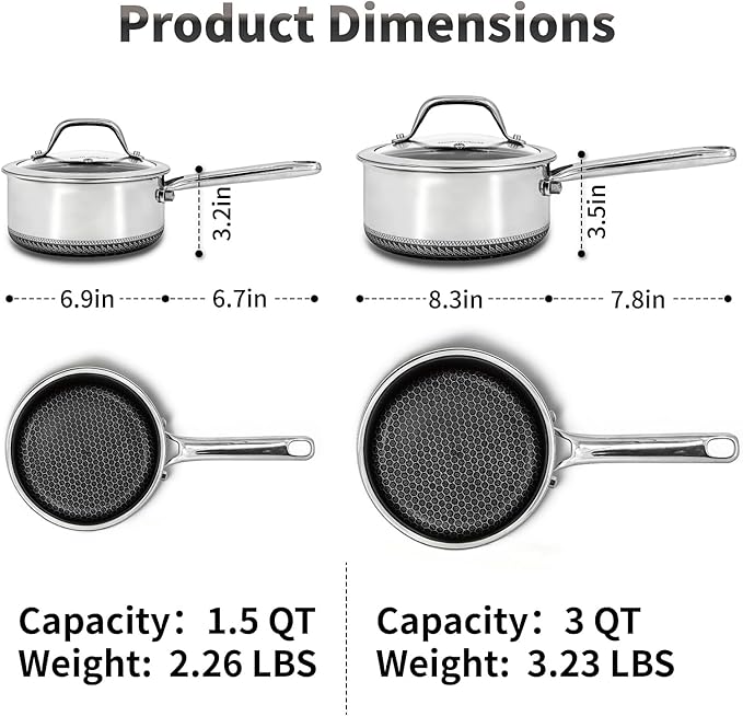 Hybrid Nonstick Saucepan Set of 2
