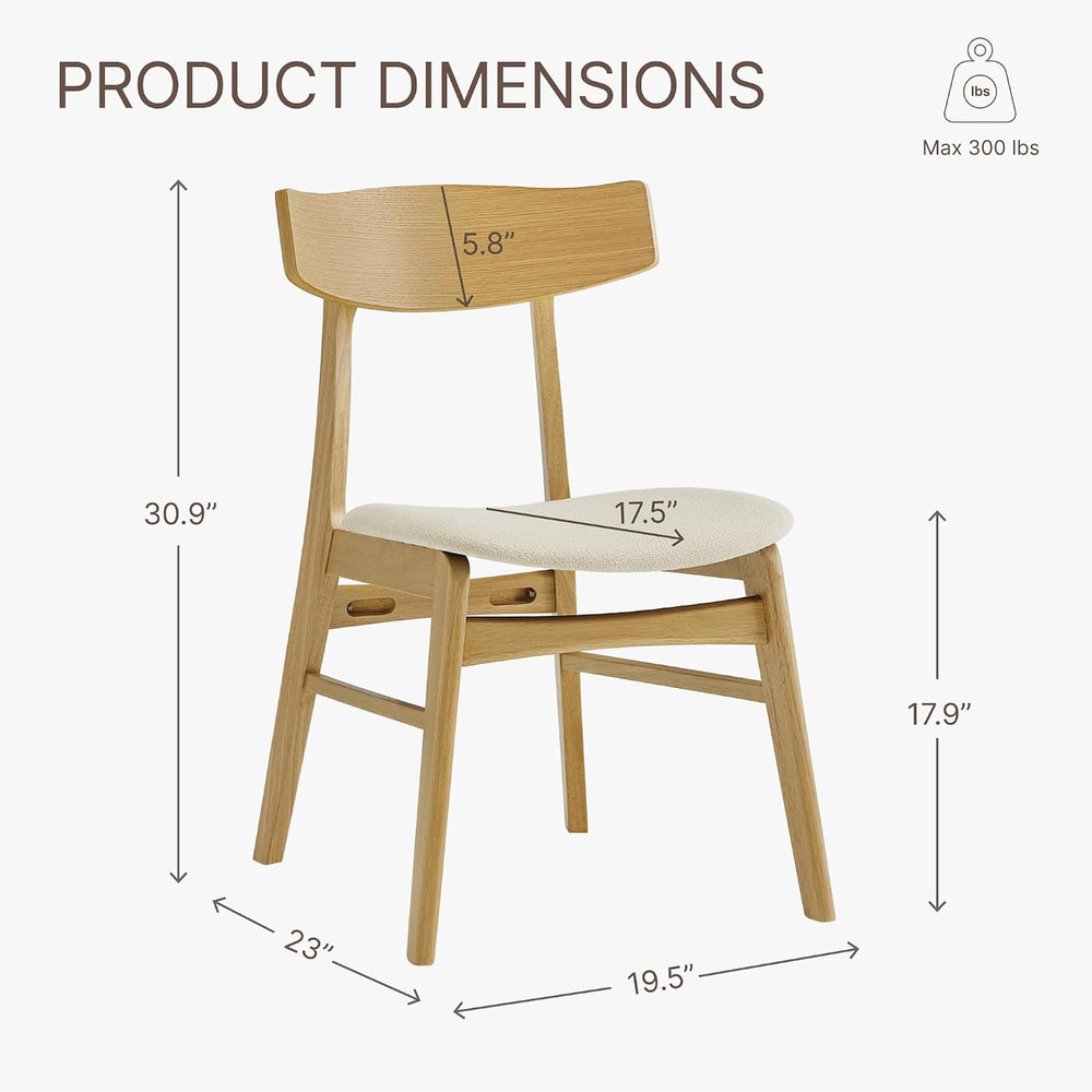 KISLOT Wooden Dining Chairs Set of 2, Upholstered Kitchen Chairs, Original