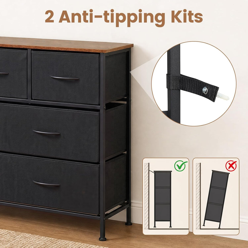 GIANTEX 7-Drawer Wide Dresser (Black)