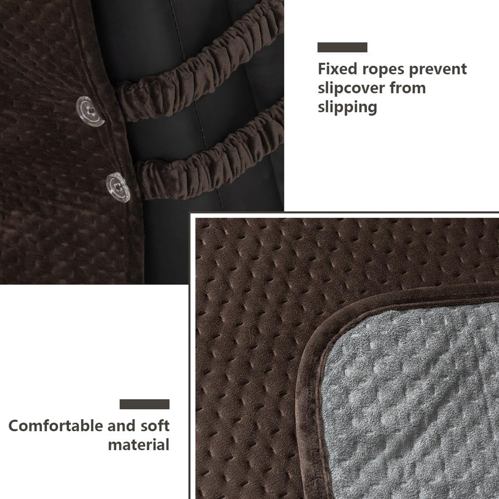 STONECREST Recliner Chair Cover, Water Resistant Velvet Quilted Slipcover, St...