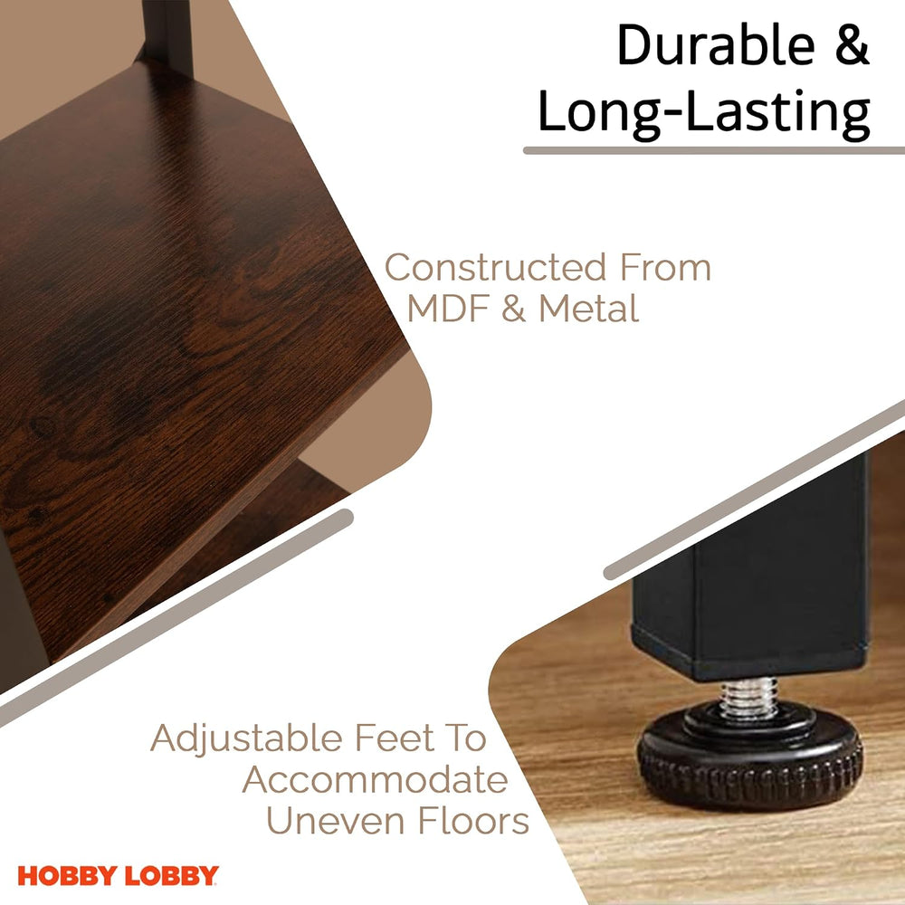 Hobby Lobby 5 Tier Industrial Ladder Shelf, 23.6 x 11.8 x 66.9 inches | Wood ...