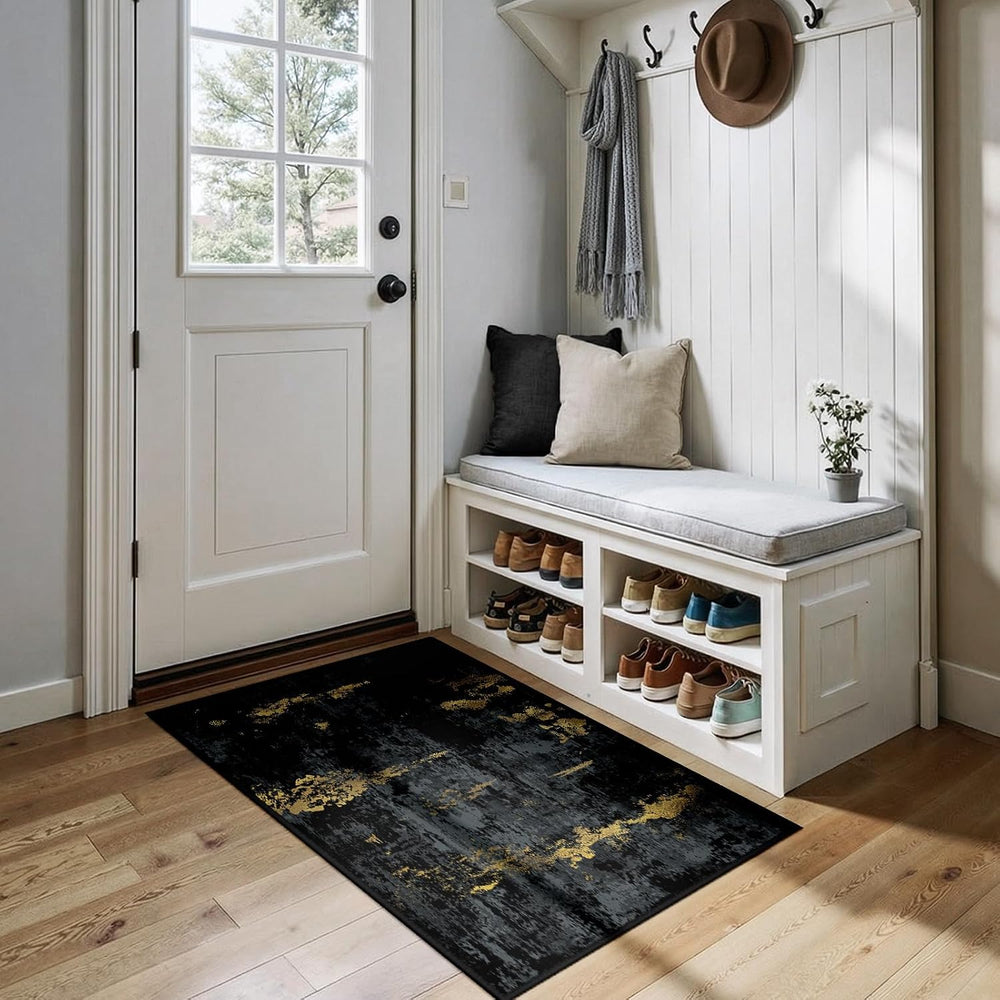Washable Area Rugs 2'x4' Non-Slip Modern Abstract Soft
