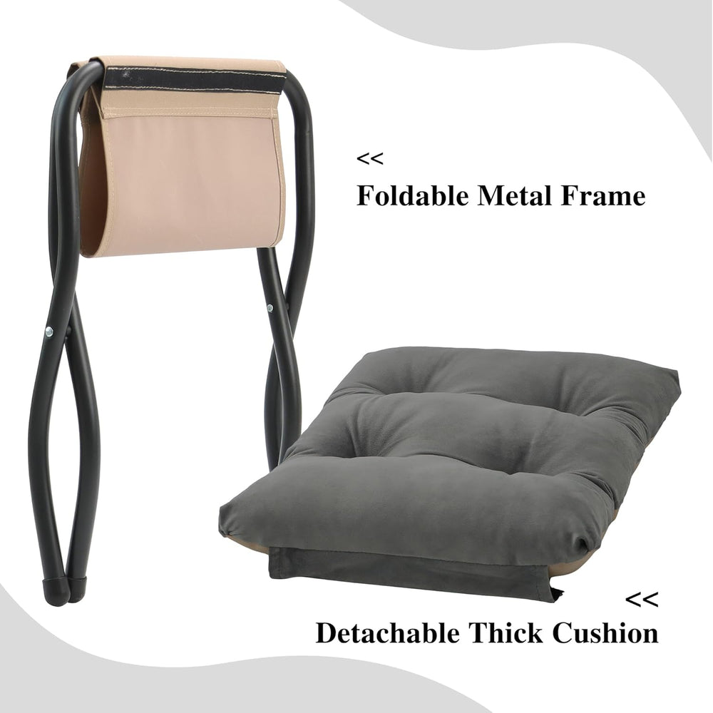15"(H) Folding Ottoman, Set of 2, Foldable Footrest Stool, Small Foot St...