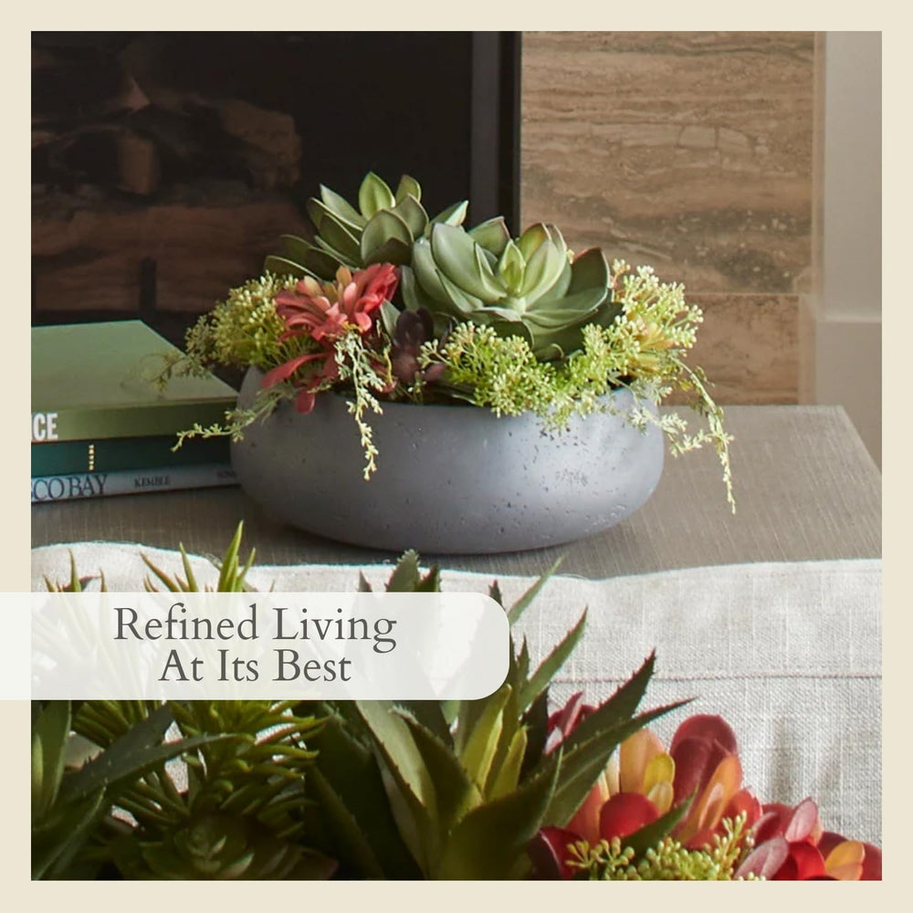 CG Hunter Faux Succulent Arrangement, Premium Artificial Indoor Plant Enhance...