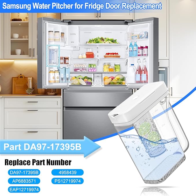 Upgraded DA97-17395B Refrigerator Water Pitcher Compatible