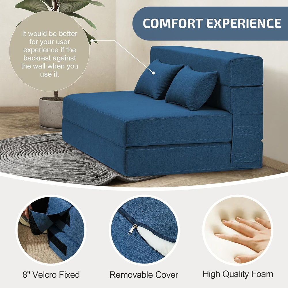 SUYOLS Folding Sofa Bed, 4 in 1 Foldable Mattress Sleeper Chair