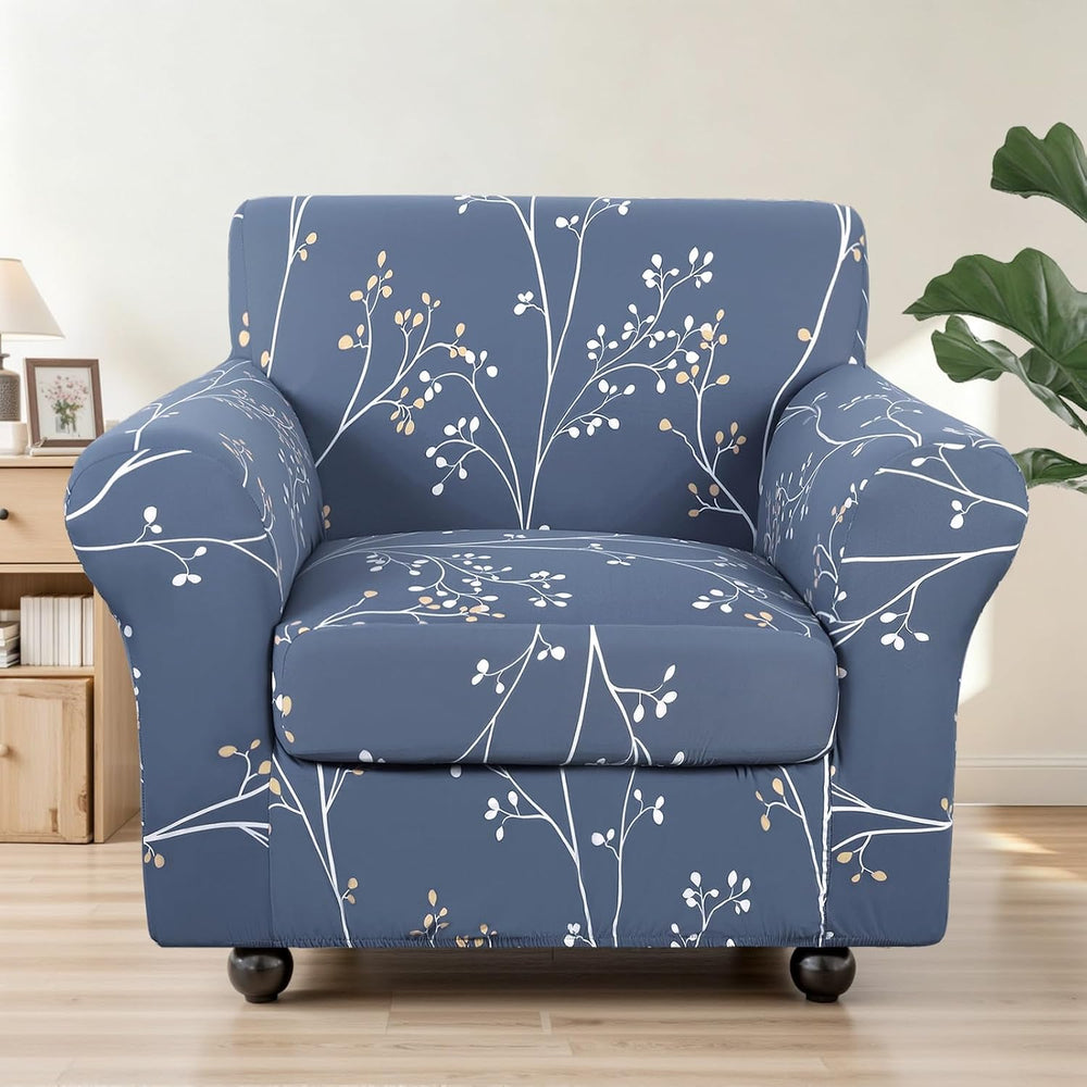 SearchI Stretch Sofa Cover Printed Couch Covers, Floral Pattern 2 Piece Armch...