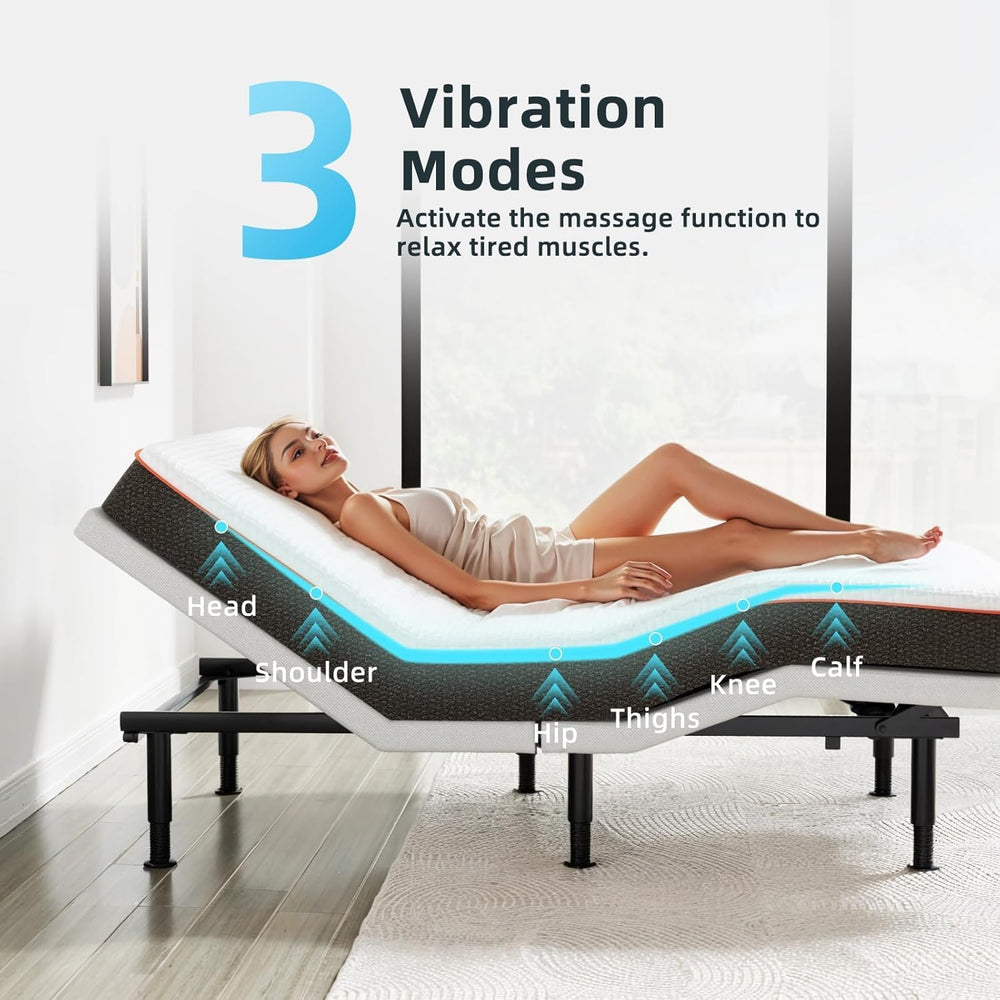 Queen Adjustable Bed Base Frame, Massage & Wireless Remote, Dual USB Port...
