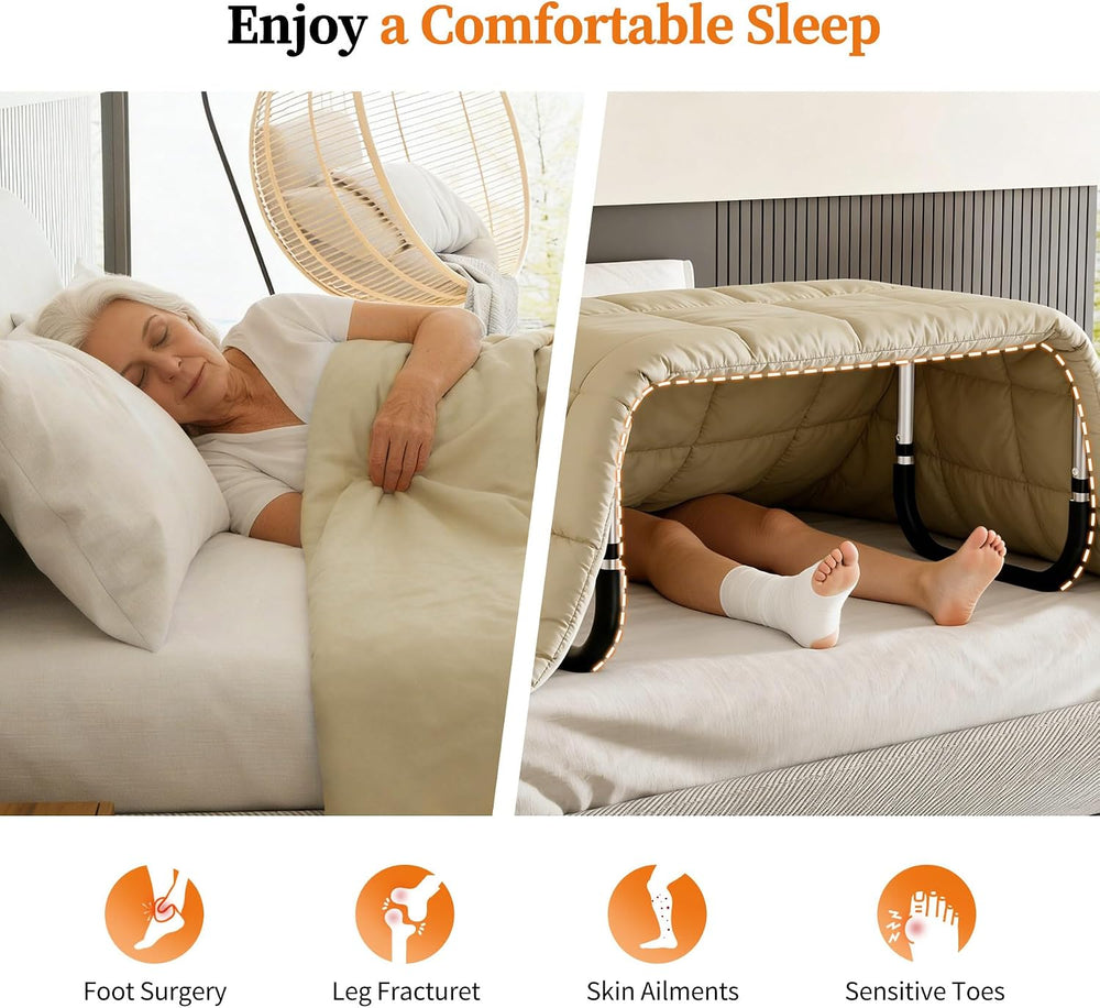 Adjustable Blanket Lifter for Bed, Non-Slip Design with 4 Clip