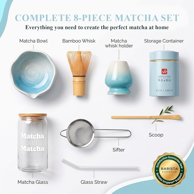 BARISTA EMPEROR® PREMIUM 8pcs MATCHA WHISK SET