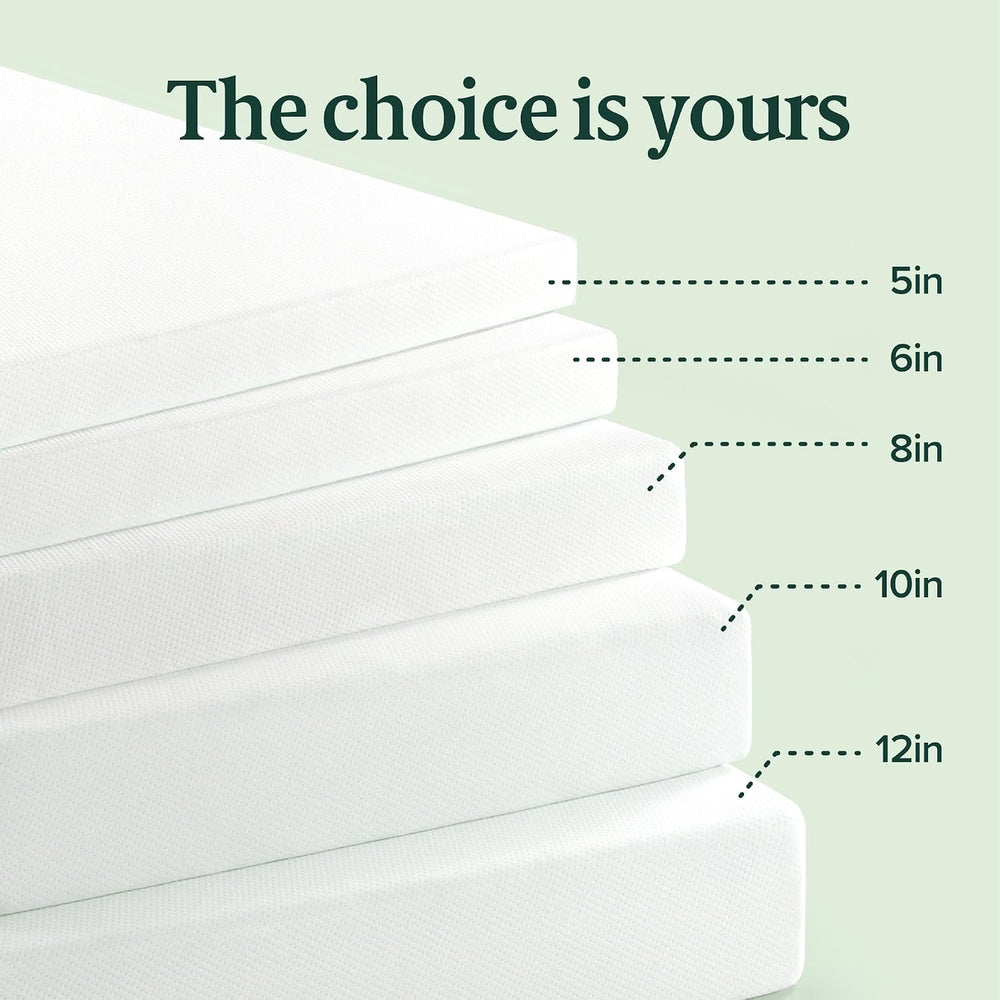 Zinus 6 Inch Twin Green Tea Memory Foam Mattress, Medium Firm Feel