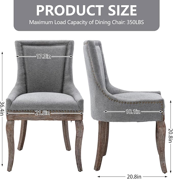 Modern Dining Chairs Set of 6, High Back Dining Chairs Side Chairs with Solid...