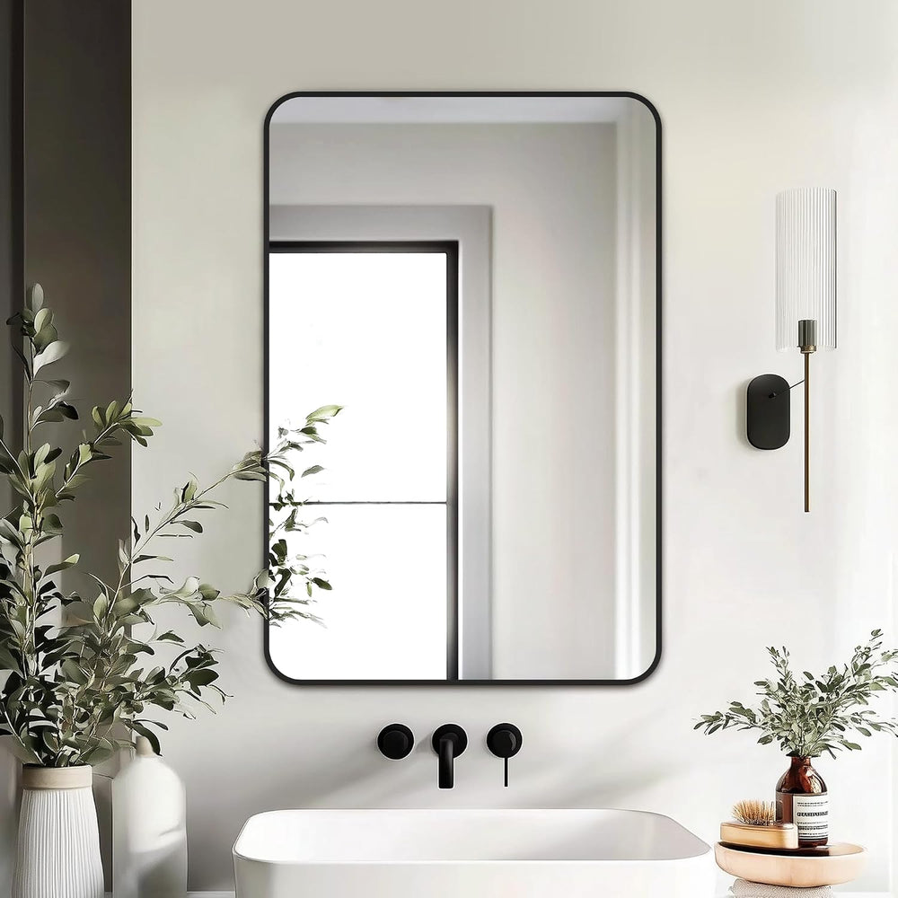 Bathroom Vanity Mirror, Black Framed Mirror for Over Sink, 30x20