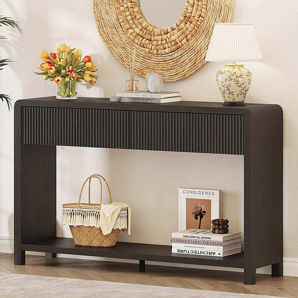 FATORRI Console Table for Entryway, 47.2 Inch Modern Sofa Table with 2 Drawer...