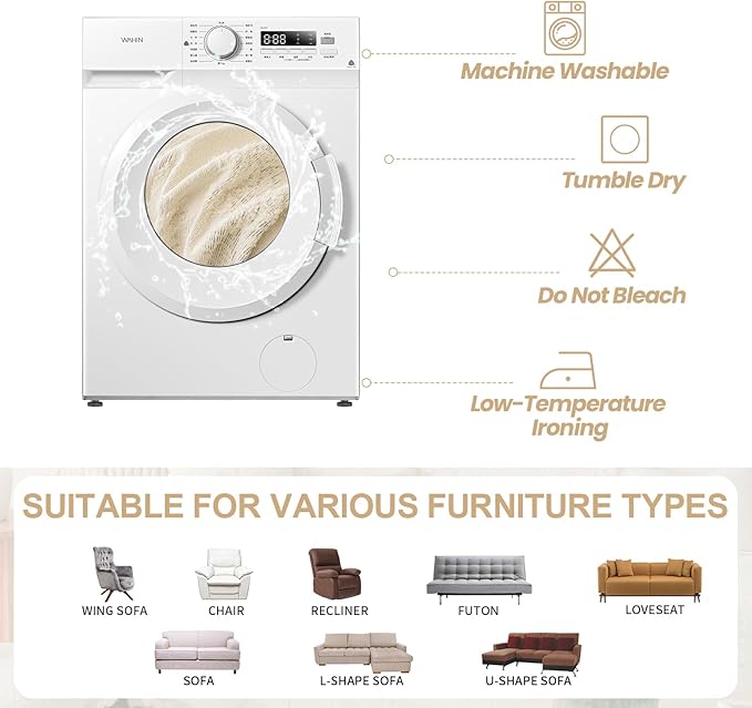 HANDONTIME Washable Couch Covers