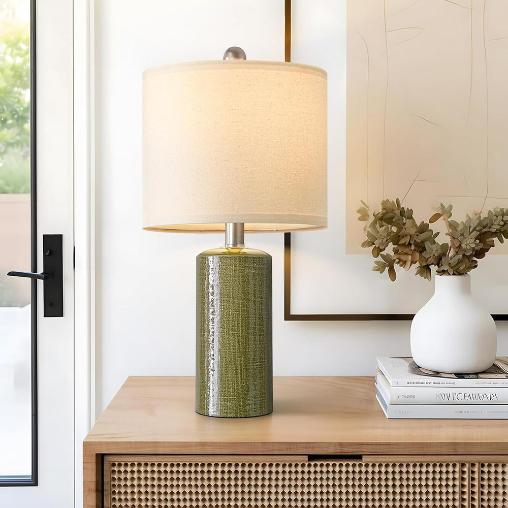 20.25" Small Table Lamps Set of 2 Modern Ceramic Lamps for Living Room