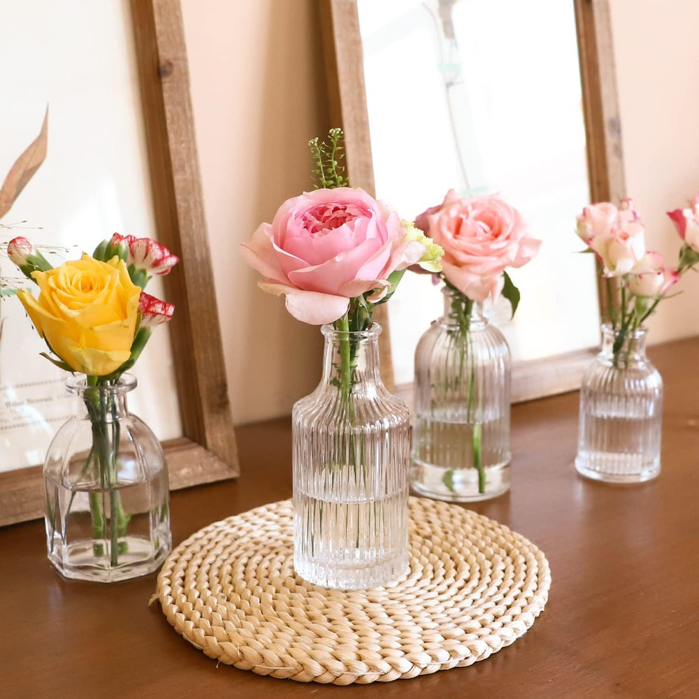 Bud Vases in Bulk 24, Small Glass Vase for Table Centerpieces