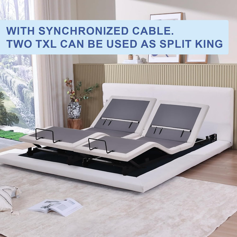 Adjustable TXL Bed Frame No Legs, Support Platform& Storage Beds