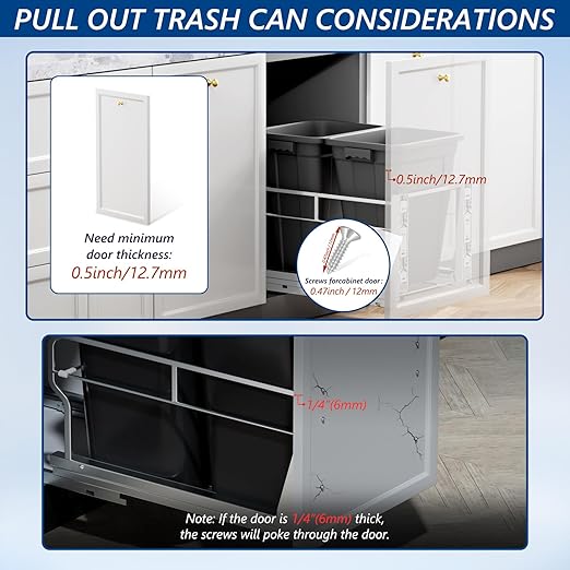 Insputer Double 40QT Pull Out Trash Can Under Cabinet, Heavy Duty Under Sink