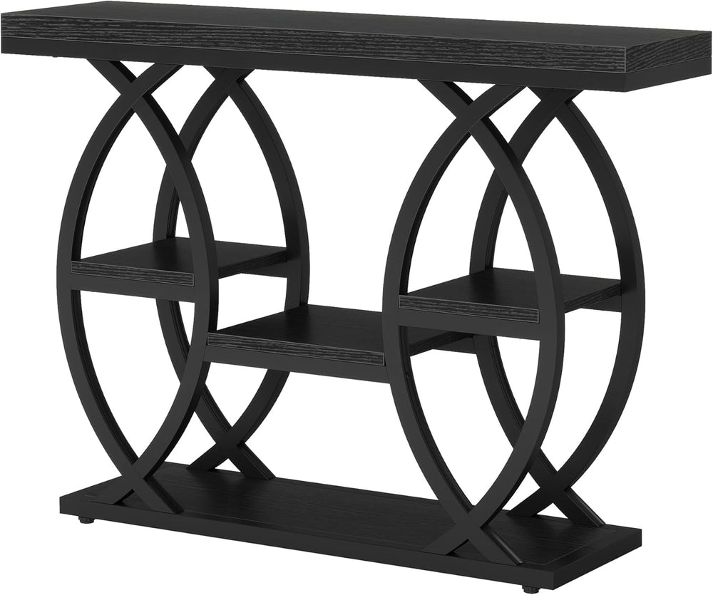 Tribesigns 39.4" Console Table, Industrial 4-Tier Sofa Table Entryway Ta...