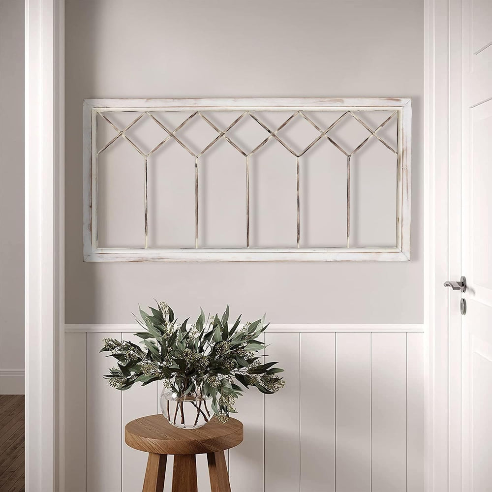 Oakrain Wood Window Frame Wall Art, 39"x 20" Rustic Wall Decor for ...