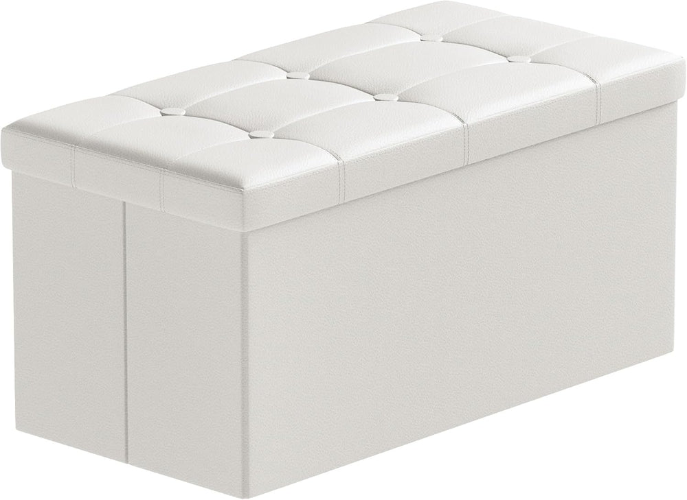 BRIAN & DANY 30 Inches Storage Ottoman Bench, Faux Leather Ottoman with S...