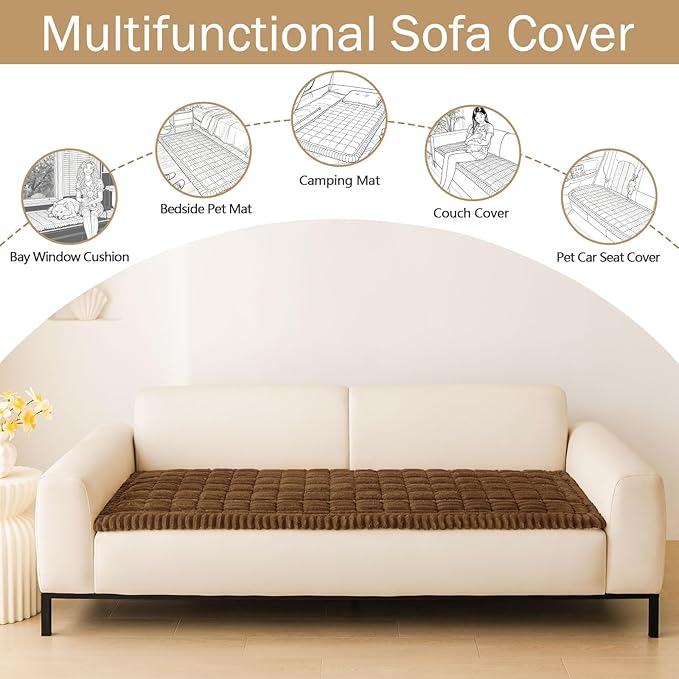 hyha Couch Covers for Dogs Washable, Non Slip Plush Dog Sofa Protectors