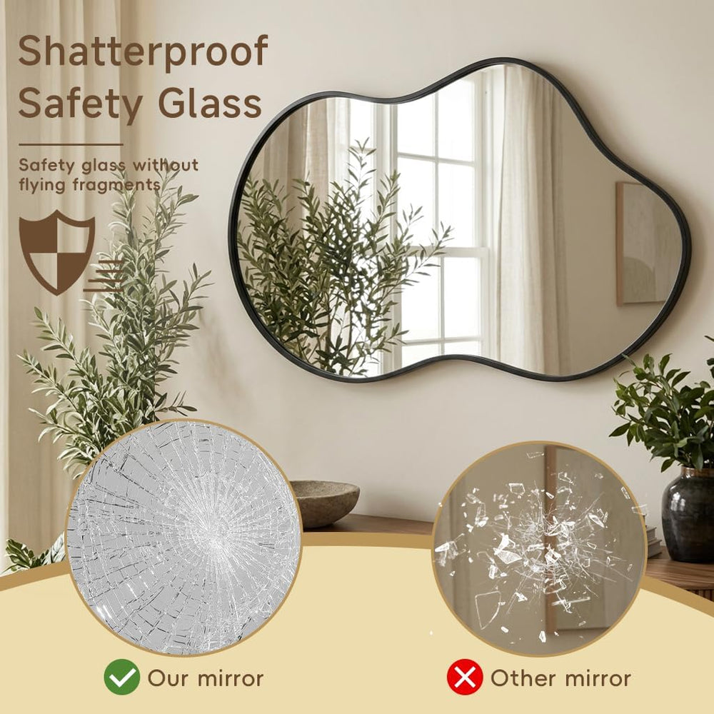 24"X40" Wall Mirror Irregular Mirror for Bathroom Bedroom & Ent...