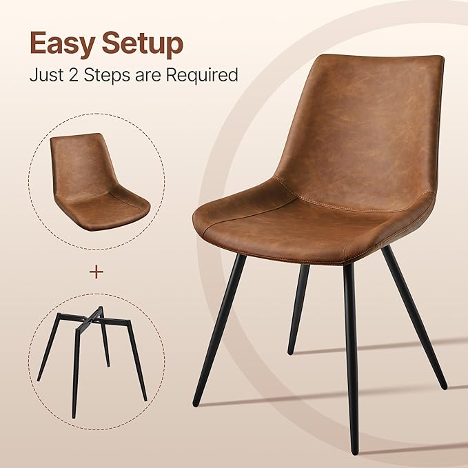Yaheetech Dining Room Chairs Set of 4 Mid Century Modern Kitchen Chairs with ...