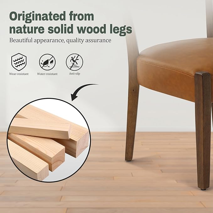 Modern Dining Chairs Set of 8, Faux Leather Upholstered Kitchen & Dining ...