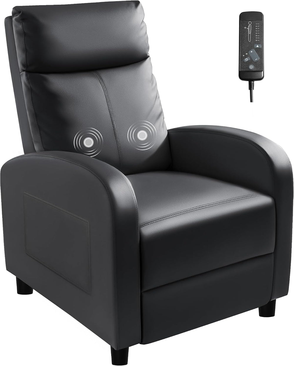 Homall Recliner Chair, Recliner Sofa Leather for Adults Dark Black Recliner