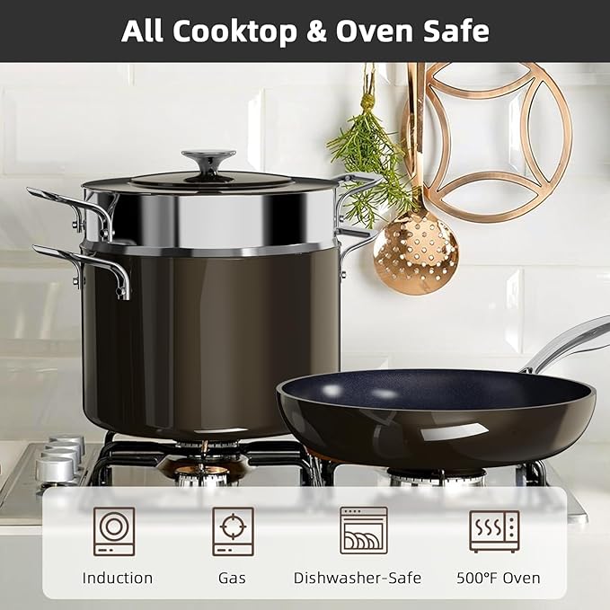 Nuwave Lux 13pc Forged Lightweight Cookware Set PFAS Free, Healthy G10 Duralon